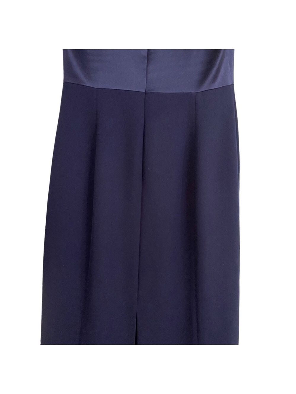 Jones New York Evening Navy Maxi Dress Size 10 Satin Band Classic Elegant - Picture 5 of 16